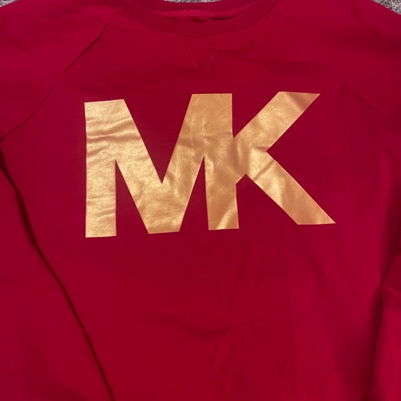Michael Kors Red with Gold Logo Crewneck Sweatshirt / Sweater / Top - Picture 4 of 7